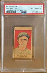 Everett Scott [Yankees] #7 Baseball Cards 1926 W512 Hand Cut Prices
