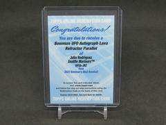 Julio Rodriguez [Lava] Baseball Cards 2022 Bowman's Best UFO Autographs Prices