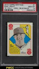 Mike Trout [Mini Blue Back] #1 Baseball Cards 2015 Topps Heritage '51 Collection Prices