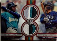 Julio Rodriguez / Ken Griffey Jr. [Red Dual Player] #DR2-GR Baseball Cards 2024 Topps Tribute Dual Relic Prices