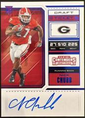 Nick Chubb [Blue Foil Autograph] Football Cards 2018 Panini Contenders Draft Picks Prices