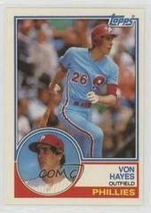 Von Hayes Baseball Cards 1983 Topps Traded Prices