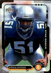 Anthony Simmons #13 Football Cards 1998 Upper Deck Prices