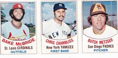McBride, Chambliss, Metzger [Hand Cut Panel] Baseball Cards 1977 Hostess Prices