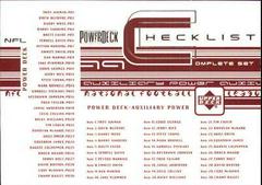 Checklist #CHKL Football Cards 1999 Upper Deck Powerdeck Prices