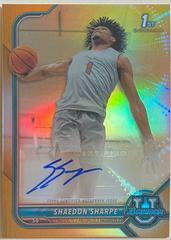 Shaedon Sharpe [Orange Refractor] Basketball Cards 2021 Bowman University Chrome Autographs Prices