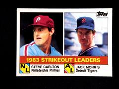 Strikeout Leaders [S. Carlton, J. Morris] Baseball Cards 1984 Topps Tiffany Prices
