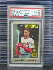 Juan Soto #4 Baseball Cards 2019 Topps Heritage 1970 Cloth Stickers Prices