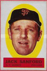 Jack Sanford [Blank Back] Baseball Cards 1963 Topps Peel Offs Prices