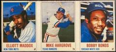 Bobby Bonds, Eliott Maddox, Mike Hargrove [Hand Cut Panel] Baseball Cards 1978 Hostess Prices