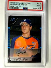 Justin Verlander #129 Baseball Cards 2005 Bowman Chrome Draft Picks Prices