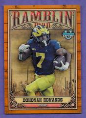 Donovan Edwards [Orange] #RM-15 Football Cards 2023 Bowman Chrome University Ramblin' Man Prices
