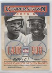 Lou Brock, Rickey Henderson Baseball Cards 2013 Panini Cooperstown Numbers Game Prices
