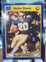 Allen Pinkett Football Cards 1990 Notre Dame Collegiate Collection Prices
