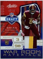 Brian Robinson Jr. [Gold] Football Cards 2022 Panini Absolute War Room Materials Prices