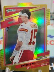 Patrick Mahomes II [SP Gold Die Cut Press Proof] #1 Football Cards 2020 Panini Donruss Prices