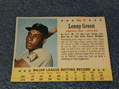 Lenny Green [Hand Cut] #6 Baseball Cards 1963 Post Cereal Prices