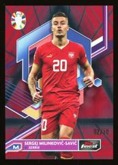 Sergej Milinkovic-Savic [Red Black Vaporwave Refractor] #74 Soccer Cards 2023 Topps Finest Road to UEFA EURO Prices