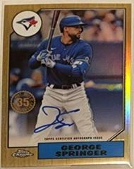 George Springer #87BA-GS Baseball Cards 2022 Topps Chrome 1987 Autographs Prices