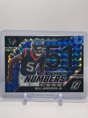 Will Anderson Jr. [Blue] #28 Football Cards 2023 Panini Zenith Behind the Numbers Prices