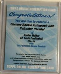 Jordan Walker [Red] #CRA-JW Baseball Cards 2023 Bowman Chrome Rookie Autographs Prices