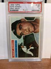 Dixie Howell [Gray Back] #149 Baseball Cards 1956 Topps Prices