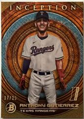 Anthony Gutierrez [Orange] Baseball Cards 2022 Bowman Inception Prices