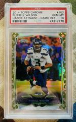 Russell Wilson [Hands at Waist Camo Refractor] #102 Football Cards 2014 Topps Chrome Prices