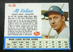 Al Kaline [Hand Cut] #20 Baseball Cards 1962 Post Cereal Prices