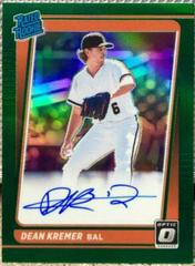 Dean Kremer [Green] #RRS-DK Baseball Cards 2021 Panini Donruss Optic Rated Rookie Signatures Prices