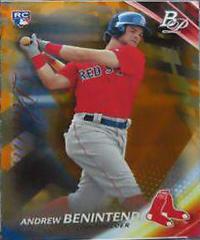 Andrew Benintendi [Batting Orange] #13 Baseball Cards 2017 Bowman Platinum Prices