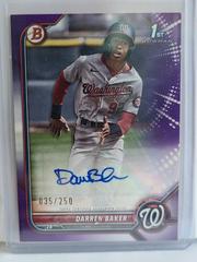 Darren Baker [Purple] #PPA-DB Baseball Cards 2022 Bowman Paper Prospect Autographs Prices