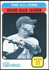 Lou Gehrig [All Time Grand Slam Ldr.] Baseball Cards 1973 Topps Prices