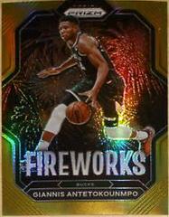 Giannis Antetokounmpo [Gold] #13 Basketball Cards 2022 Panini Prizm Fireworks Prices