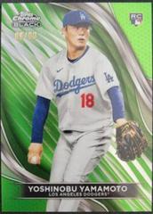 Yoshinobu Yamamoto [Green Wave Refractor] #18 Baseball Cards 2024 Topps Chrome Black Prices