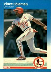 Vince Coleman #290 Baseball Cards 1987 Fleer Glossy Prices