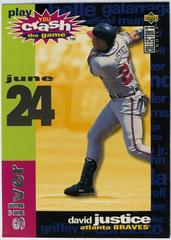 David Justice #CG10 Baseball Cards 1995 Collector's Choice Crash the Game Prices