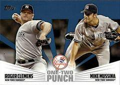 Roger Clemens, Mike Mussina [Blue] #12P-21 Baseball Cards 2023 Topps One Two Punch Prices