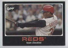 Ken Griffey Jr. [Reds Team Checklist] Baseball Cards 2002 Upper Deck Vintage Prices