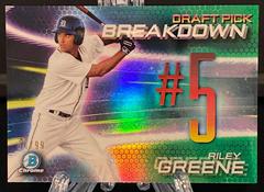 Riley Greene [Green Refractor] #BSB-RG Baseball Cards 2019 Bowman Draft Chrome Pick Breakdown Prices