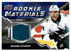 Maxim Letunov Hockey Cards 2020 Upper Deck Rookie Materials Prices