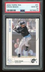 Craig Biggio #91 Baseball Cards 2002 Topps Ten Prices