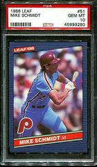 Mike Schmidt #51 Baseball Cards 1986 Leaf Prices