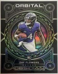 Zay Flowers [Green Electric Etch] #3 Football Cards 2023 Panini Obsidian Orbital Prices