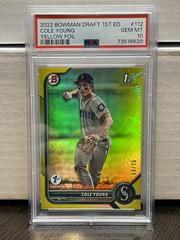 Cole Young [Yellow] #BD-112 Baseball Cards 2022 Bowman Draft 1st Edition Prices