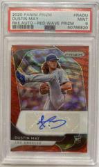 Dustin May [Red Wave Prizm] #RA-DU Baseball Cards 2020 Panini Prizm Rookie Autographs Prices