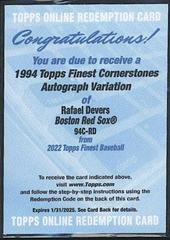 Rafael Devers #94C-RD Baseball Cards 2022 Topps Finest 1994 Cornerstones Autographs Prices