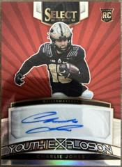 Charlie Jones [Red] #YS-CJO Football Cards 2023 Panini Select Draft Picks Youth Explosion Signatures Prices
