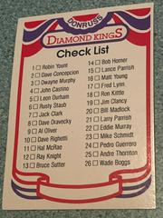 Checklist 1-26 [Diamond Kings Steel] Baseball Cards 1984 Donruss Prices