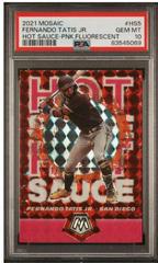 Fernando Tatis Jr. [Pink Fluorescent] #HS5 Baseball Cards 2021 Panini Mosaic Hot Sauce Prices
